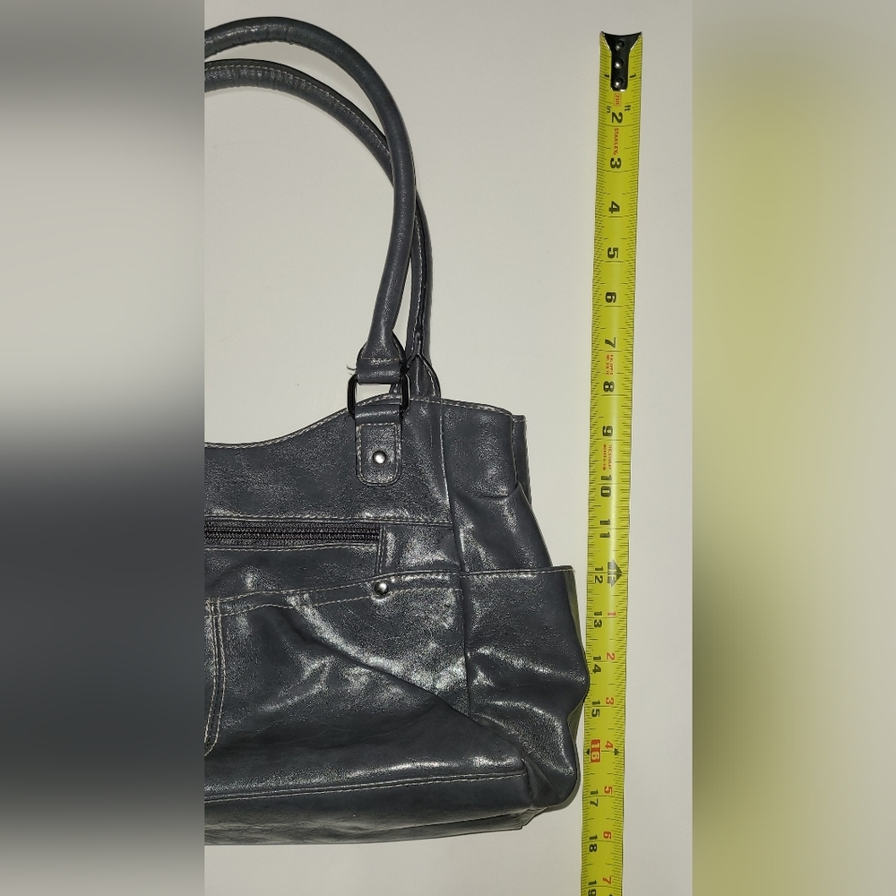 Gray handbag medium size Faux Leather - Picture 3 of 16